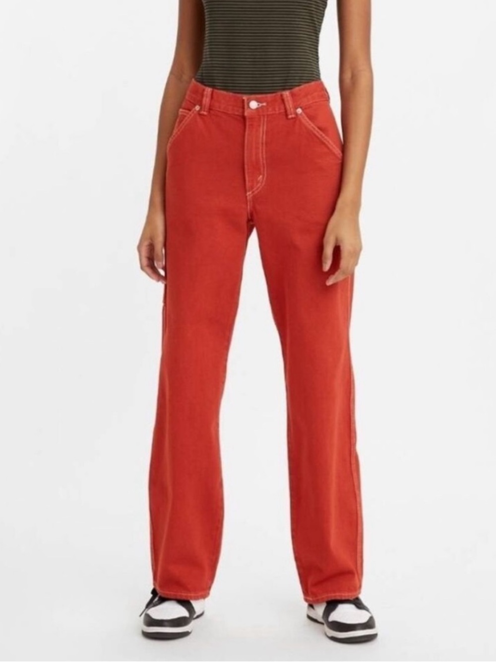 Levi's Premium Women's Utility Dad Pants Jeans
Red Garment Dye
size 26x30